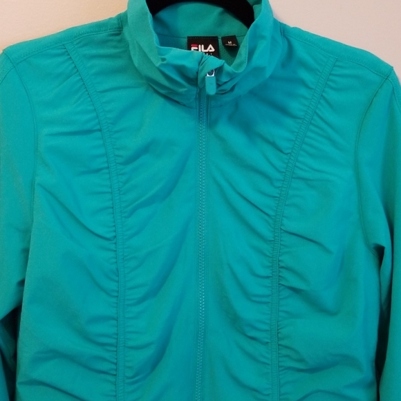 Fila Sport teal ruched zip track jacket EUC - Picture 4 of 6